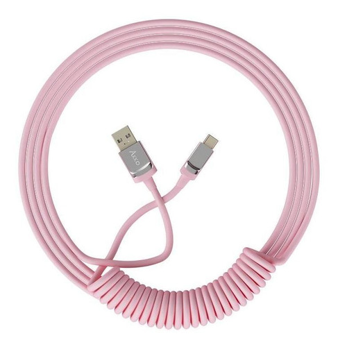 Cabo Enrolado Akko Rosa Usb C P/teclado