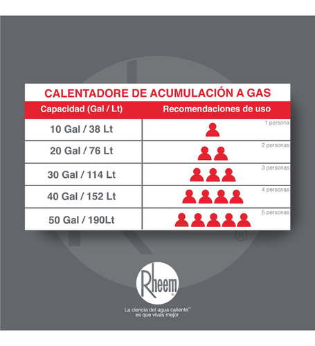 Calentador De Acumulación A Gas 190 Litros Color Gris