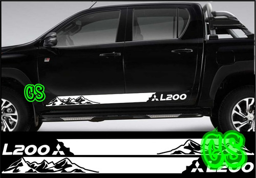 Sticker Adhesivo Lateral Camioneta Mitsubishi L200 Montaña