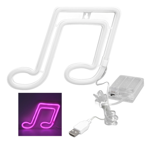 Colgante De Pared Con Led De Neón Music Note Para Conciertos