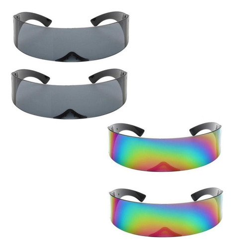 Gafas De Sol Envolventes De Moda Futurista De 4 Piezas [u]