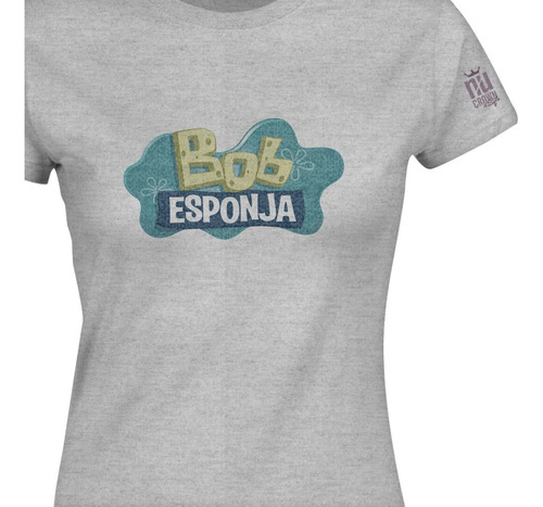 Camiseta Estampada Bob Esponja Logo Serie Dama Mujer Ikgd