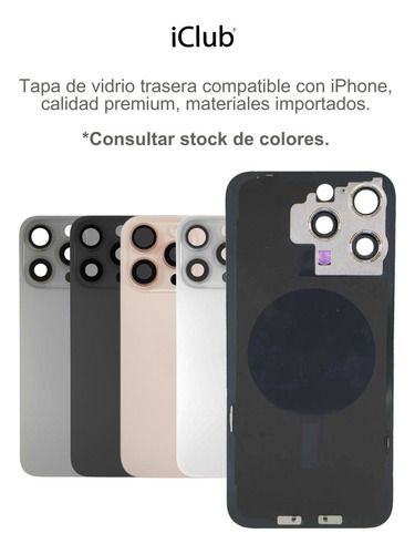 Tapa Trasera Completa Glass Compatible Con Iphone 16 Pro Dorado Iphone 16 Pro