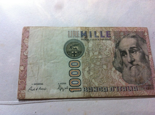 Billete Del Mundo Italia 1982 Lire Mile