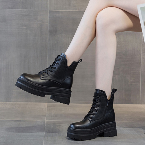 V Botines De Mujer Con Plataforma 8 Cm, Casual Y Cómodos