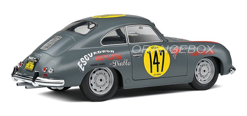 Miniatura Porsche 356 Pre-a Carrera Panamericana 1:18 Solido Cor Cinza-escuro