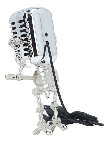 Micrófono, Robot, Metal, Con Soporte Para Guitarra, Estilo R
