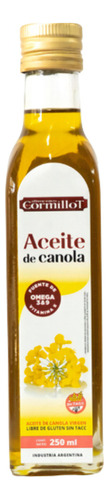 Aceite De Canola Cormillot Virgen 250ml. Sin Tacc