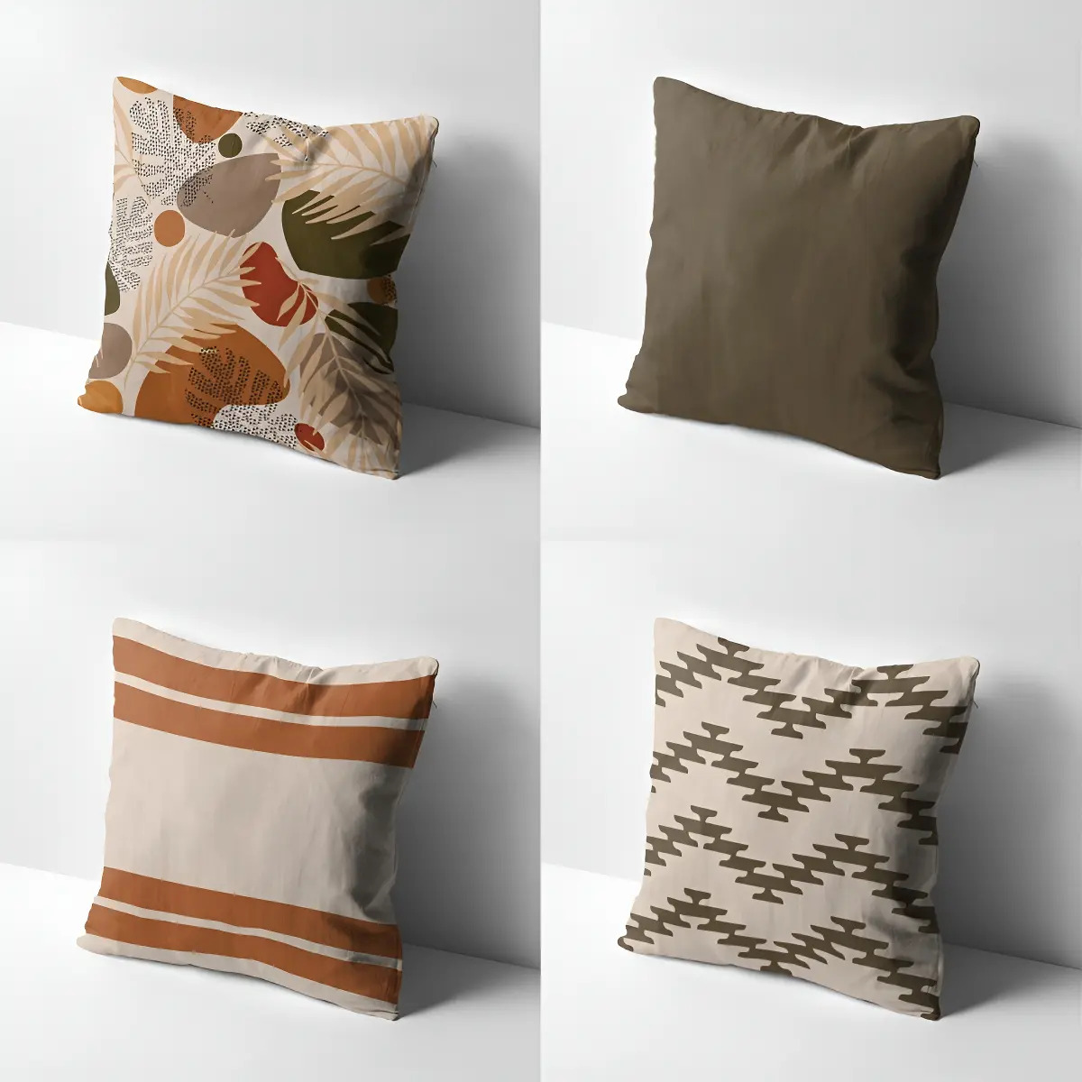 Kit 4 Almofadas Cheias Decorativas C/ Zíper 42 X 42 Premium Cor Kit 25