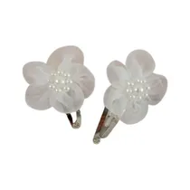 Comprar Par De Hebillas Tic Tac Con Flores Fiesta Nena Bautismo