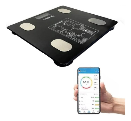 Balança Bioimpedancia Display Blutooth App Celular Imc