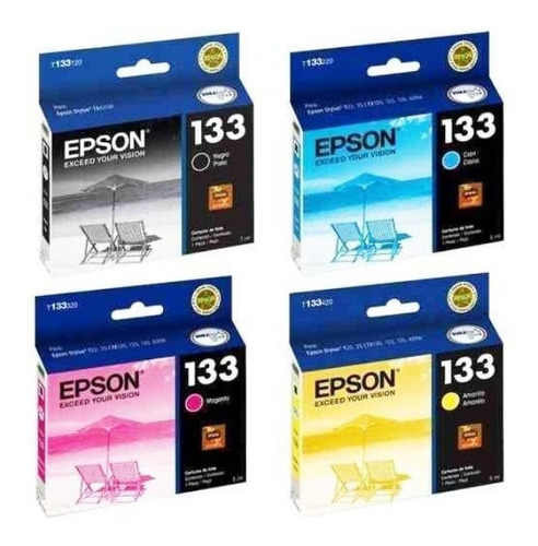 Epson 133 Pack 4 Colores Negro Cian Yellow Y Magenta