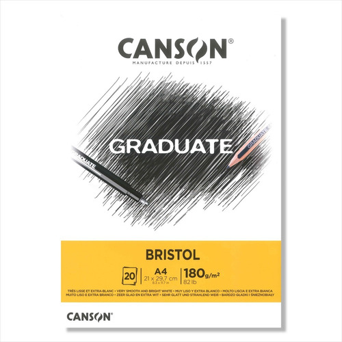 Canson Graduate Bristol A4 - 21x29.7 cm - 180g - 20 Hojas.