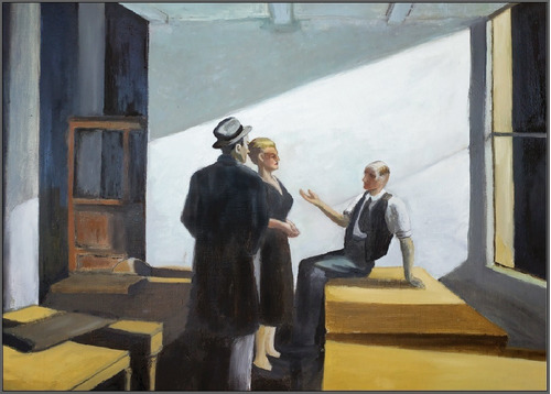 Cuadro Conferencia En La Noche Y Otras Obras- Hopper 50 X 70