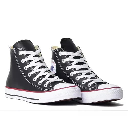 Tênis All Star Converse Cor Preto Couro Cano Alto - 5213