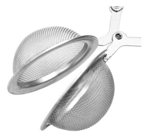 12 Pzs Infusor Para Té Acero Inoxidable Pinza Grande 17 Cm Color Plateado