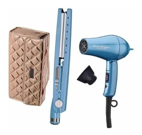 Imagen 2 de 3 de Plancha Nano+ Secador Nano+ Estuche Dorado Babylisspro 220v