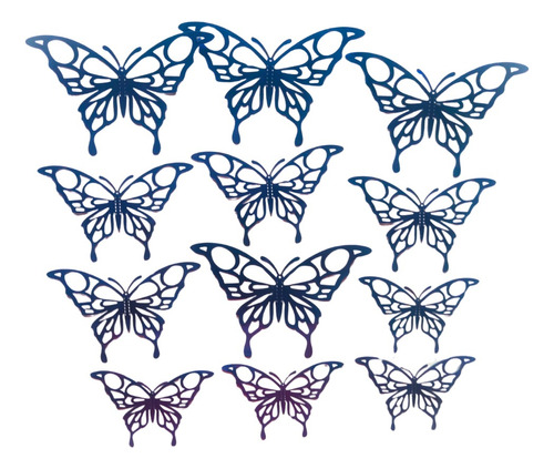 Mariposas 3d Pegatinas Pared, 12 Uds. Decoración Azul