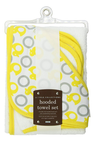 Set De Toalla Con Capucha Para Bebés Jj Cole Amarillo Patos