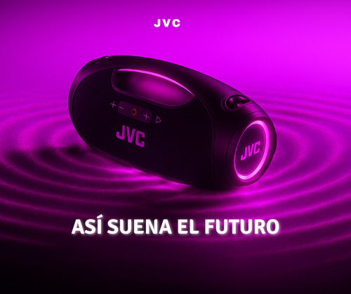 Bocina Portátil Bluetooth JVC Con Luces Led Resistente Al Agua Con Tecnología IPX 6 (Negro)