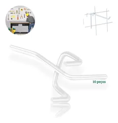Comprar 10 Gancho Metal Branco Pegboard Expositor Painel Organizador no Mercado Livre