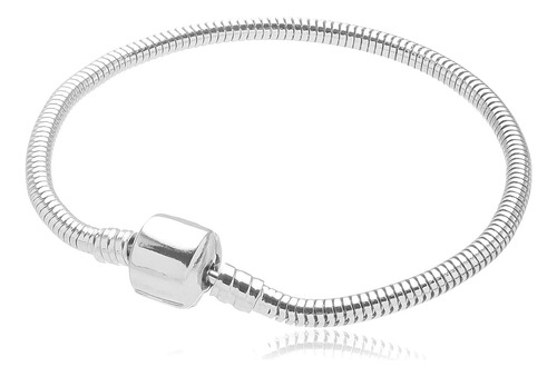Pulseira Berloque Fecho Tambor Banhada A Prata 925 Premium