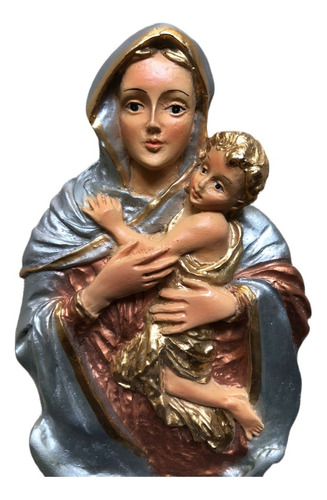 Virgen Madonna Con Niño De 13x21 Cm