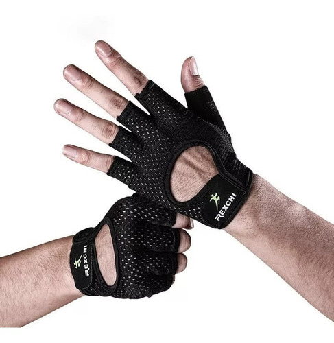 Guantes Deportivos - Pesas, Ciclismo, Gym- Ref. 9010- Negro.