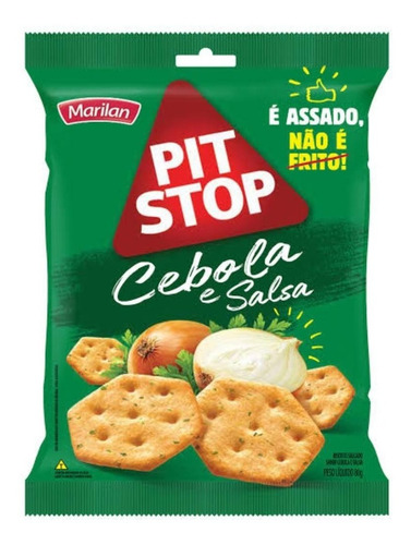 Biscoito Salgado Pit Stop Cebola E Salsa 80gr - Kit Com 12