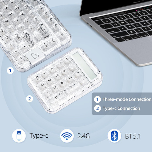 Ck75 Ck21 Teclado Numérico Mecánico Rgb Aluminio Inalámbric