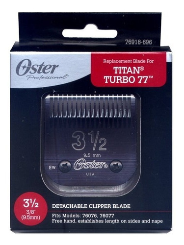 Cuchilla Oster N 3 1/2 (9,5mm) P/golden Titan Max45 Andis