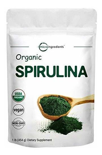 Micro Ingredientes En Polvo De Espirulina Organica Pura, 1 L