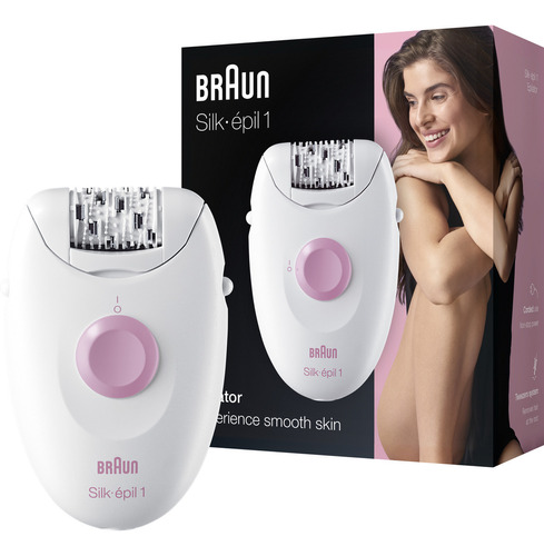 Depiladora Eléctrica para Mujer BRAUN Silk-épil 1, 1170, depiladora corporal color white y raspberry