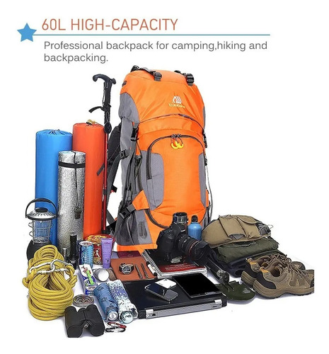 Mochila Impermeable De 60 Litros Para Campamento/montañismo | Meses sin  intereses