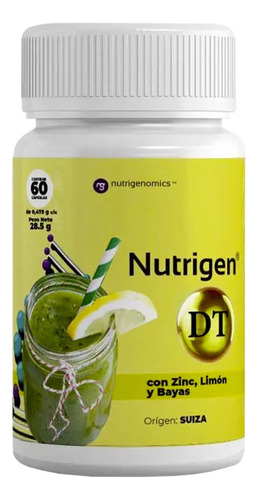 Nutrigen Dt Detox Elimina Toxinas Zinc Limon Bayas 60caps