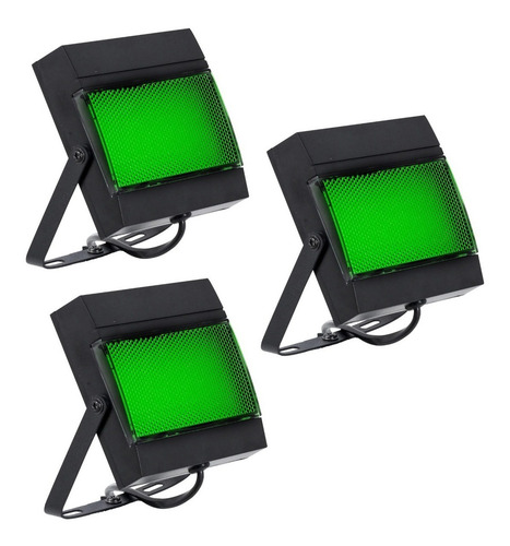 Kit 3 Refletor Holofote Led Luz Verde Decoração Árvore Ip65