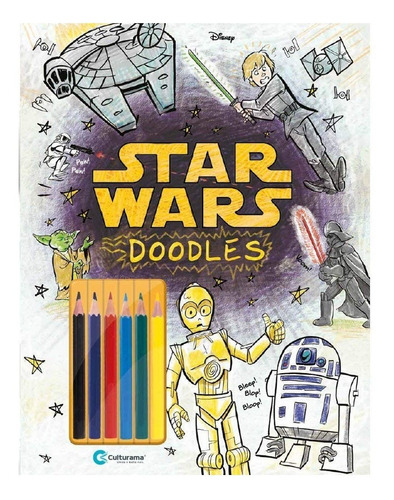 Imagem 1 de 4 de Culturama Livro Para Ler E Colorir Star Wars Doodles