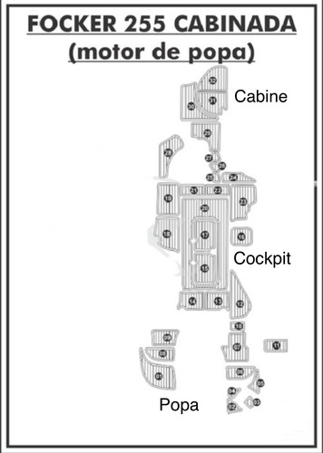 Piso Eva - Lancha Focker 255 Cabinada Motor De Popa