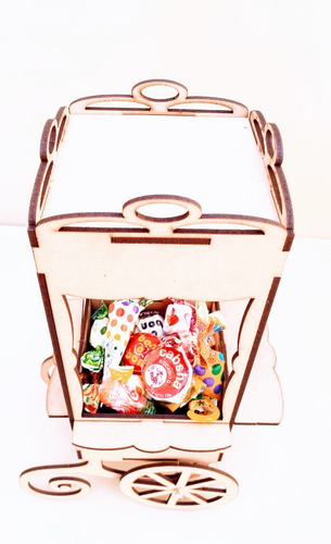 Imagen 4 de 8 de Candy Bar Pochoclera Souvenir 32cm - Mdf / Fibrofacil