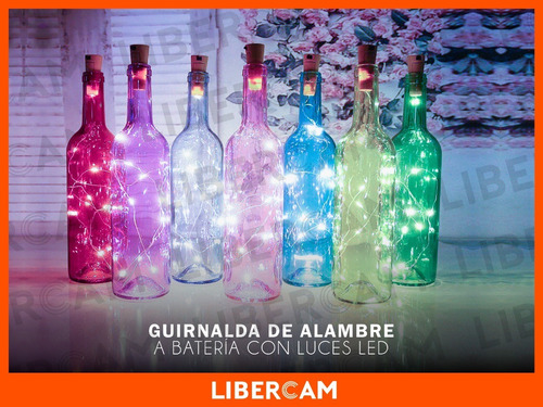 Imagen 9 de 10 de Guirnalda Alambre Corcho Botella Luz Luces Led Decoracion