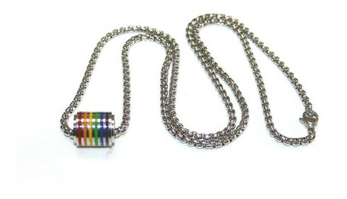Collar De Acero Inoxidable Lgbtiq+ Gay Multicolor Barril