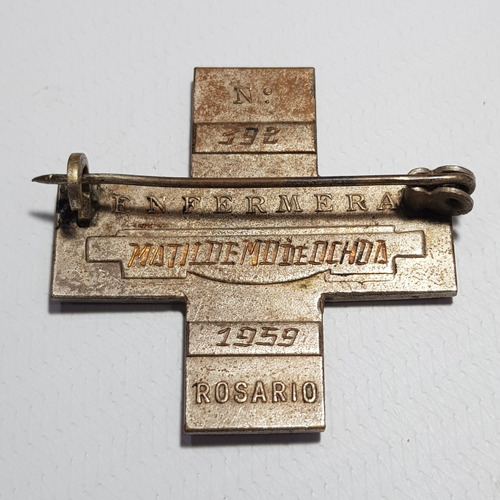 Imagen 2 de 4 de Antiguo Pin Cruz Roja Rosario Enfermera 1959 Mag 59861