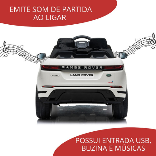 Mini Carro Elétrico Infantil Range Rover Evoque Luzes Sons