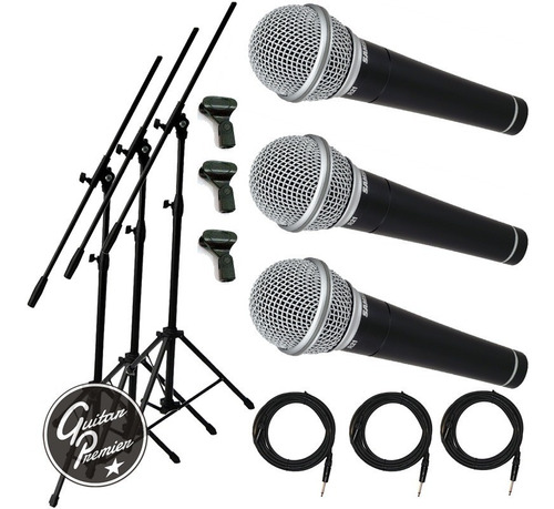 Combo X3 Microfonos Samson R21s + Pies + Pipetas + Cables