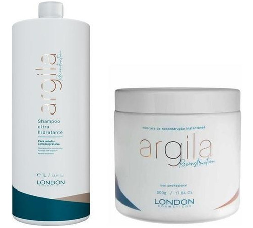 Kit London Argila Reconstruction Shampoo 1l+mascara 500ml