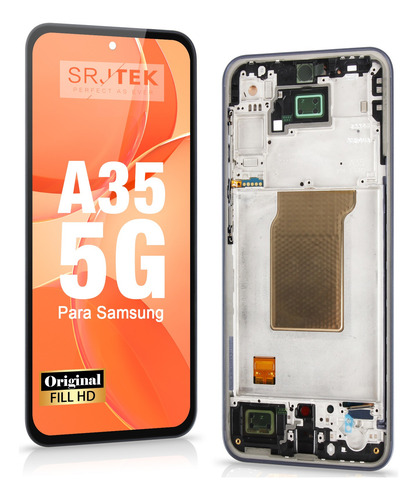 Tela Frontal Display Para Samsung A35 5g Com Aro Original