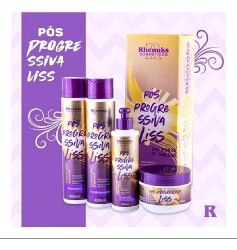 Kit Capilar Rhenuks Pós Progressiva Liss Reduz Friz 4 Itens