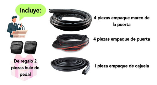 Kit Ocho Empaques Puertas Y Contrapuertas Tsuru 3 Tsuru Iii