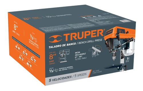 Imagen 3 de 5 de Taladro De Banco 1/3 Hp Truper A16174 Envio Gratis