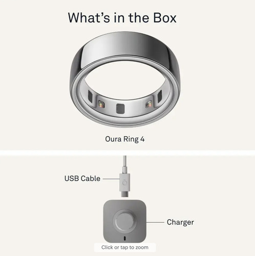 Oura Ring Horizon 4 Geração - Tamanho 07 Cor Brushed Silver